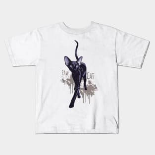 black cat paw Kids T-Shirt